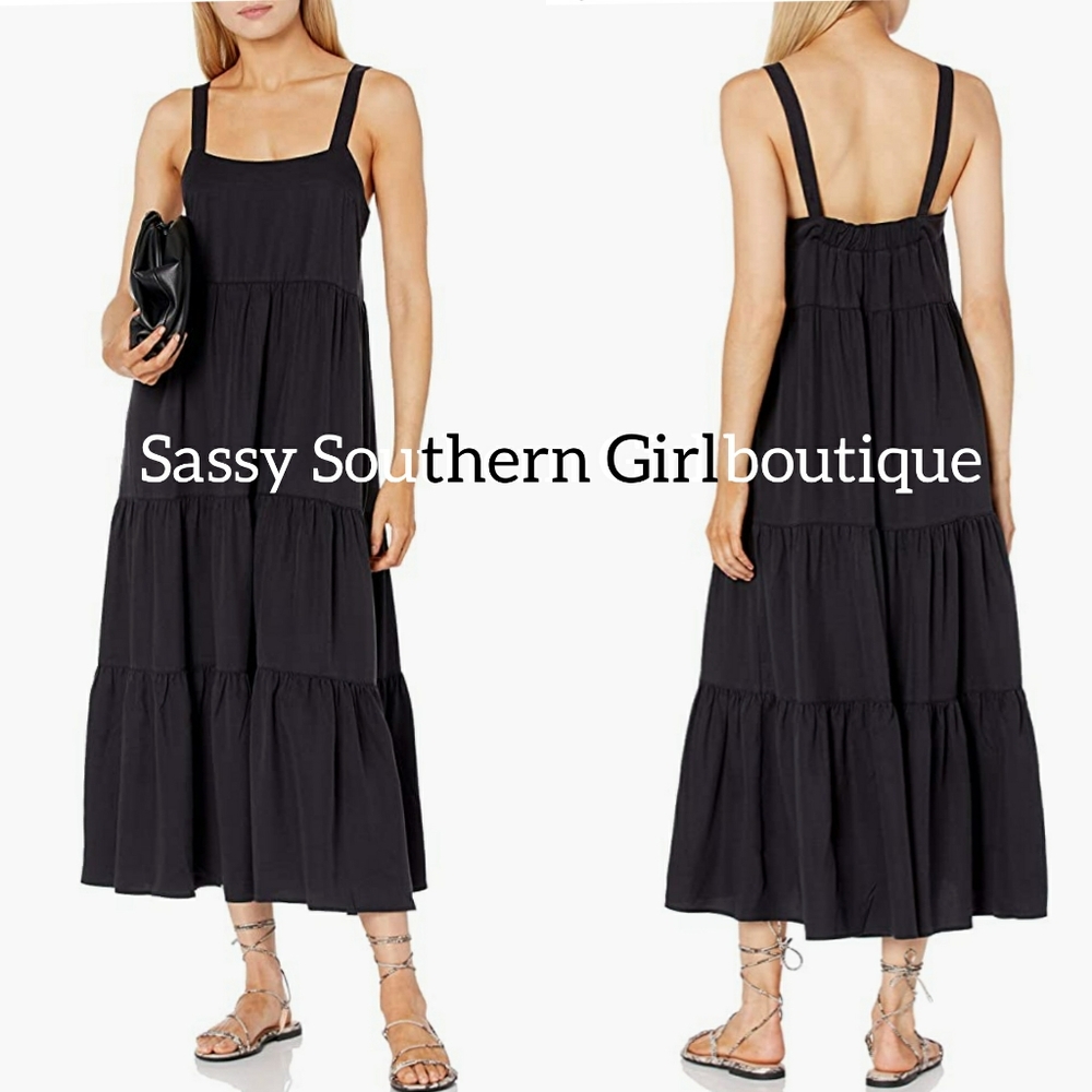 🆕⭐Plus size Black boho tiered maxi dress